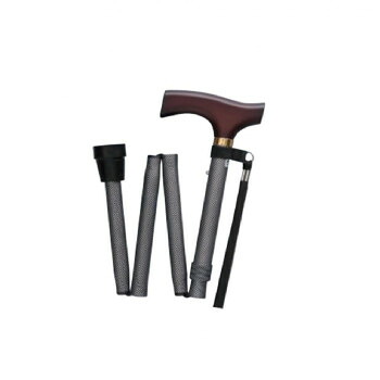 【直送品】フジホーム　ステッキ　杖　ベーシック　折畳M　チェックシルバーWB3724【お寄せ品、返品キャンセル不可。欠品終売時連絡あり】
