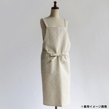 志成販売 フルエプロン アスタリスク ジャガード ナチュラル 303493NT【お寄せ品、返品キャンセル不可。欠品終売時連絡あり】