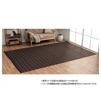 【直送品】日本製 洗えるい草調カーペット ブラウン 団地間6畳 約255×340cm 1090031060502【お寄せ品、返品キャンセル不可。欠品終売時連絡あり】|ヘルシー救急BOX