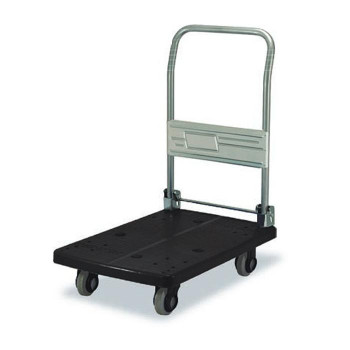 【直送品】静音台車　ハンドル折りたたみ式　最大積載量150kg　PLA150-DX　ブラック【お寄せ品、返品キャンセル不可。欠品終売時連絡あり】