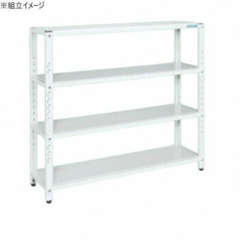 【直送品】サカエ ラック 1200&times;350&times;1200mm パールホワイト 4段タイプ STN1-1212W【お寄せ品、返品キャンセル不可。欠品終売時連絡あり】｜ヘルシー救急ＢＯＸ