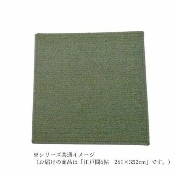 【直送品】マカロンループ　ループパイルカーペット　防ダニ抗菌防炎・床暖対応 グリーン 江戸間6帖　261×352【お寄せ品、返品キャンセル不可。欠品終売時連絡あり】
