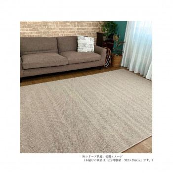 【直送品】ニュープロテクト　ループパイルカーペット　抗菌防ダニ防臭・防汚・撥水防炎・床暖対応 ブラウン 江戸間8帖352×352【お寄せ品、返品キャンセル不可。欠品終売時連絡あり】