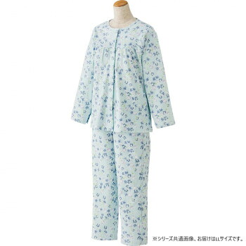 ケアファッション フルオープンパジャマ(婦人) サックス LL 3851503【お寄せ品、返品キャンセル不可。欠品終売時連絡あり】｜ヘルシー救急ＢＯＸ