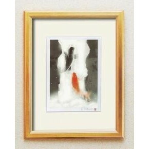 14791 吉岡浩太郎「開運」風水額(太子)　「夫婦滝昇り鯉」 金【お寄せ品、返品キャンセル不可。欠品終売時連絡あり】