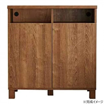 【直送品】日本製組立家具 リビングボード 収納キャビネット CO-NC-8075CT ライトブラウン【お寄せ品、返品キャンセル不可。欠品終売時連絡あり】|ヘルシー救急BOX