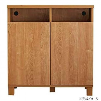 【直送品】日本製組立家具 リビングボード 収納キャビネット CO-NC-8075CT ナチュラル【お寄せ品、返品キャンセル不可。欠品終売時連絡あり】|ヘルシー救急BOX