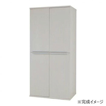 【直送品】日本製組立家具 クローゼット ハンガーラック付収納 CO-NC-1990LBT 白木目(2梱包)【お寄せ品、返品キャンセル不可。欠品終売時連絡あり】