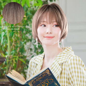 プリシラ 帽子ウィッグ ラウンドマッシュ リラックス (Mサイズ) 耐熱ダスティミルクティー BO-05-TDMT【お寄せ品、返品キャンセル不可。欠品終売時連絡あり】