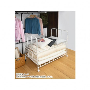 【直送品】フクダクラフト 布団収納ラック2段奥行69cm ホワイト SH-CS6910 WH【お寄せ品、返品キャンセル不可。欠品終売時連絡あり】｜ヘルシー救急ＢＯＸ
