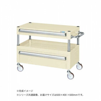 【直送品】サカエ CSパールワゴン中量タイプ 引出し付 アイボリー CSP-6061ACNUI【お寄せ品、返品キャンセル不可。欠品終売時連絡あり】