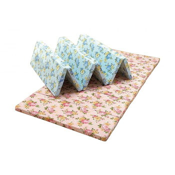 【直送品】越後ふとん　軽量硬質コンパクト六ツ折マットレス(4cm厚)　シングル　97×195cm　ピンク系・150943【お寄せ品、返品キャンセル不可。欠品終売時連絡あり】