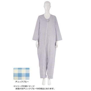 フドーねまきB 厚手 チェックブルー M 106883【お寄せ品、返品キャンセル不可。欠品終売時連絡あり】