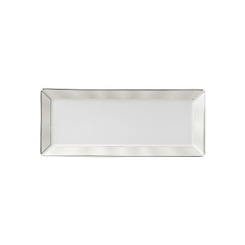 NIKKO(ニッコー) ELITE MODERN(エリートモダン) 34cm長角皿 シルクプラチナム 11733-4718【お寄せ品、返品キャンセル不可。欠品終売時連絡あり】