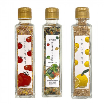 【直送品】みなり (角瓶)トマトふりかけ60g・十六種の野菜ふりかけ60g・ゆずふりかけ50g 各10個セット【お寄せ品、返品キャンセル不可。欠品終売時連絡あり】|ヘルシー救急BOX