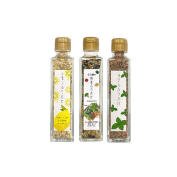 【直送品】みなり (角瓶)レモンふりかけ50g・十六種の野菜ふりかけ60g・バジルふりかけ60g　各10個セット【お寄せ品、返品キャンセル不可。欠品終売時連絡あり】｜ヘルシー救急ＢＯＸ