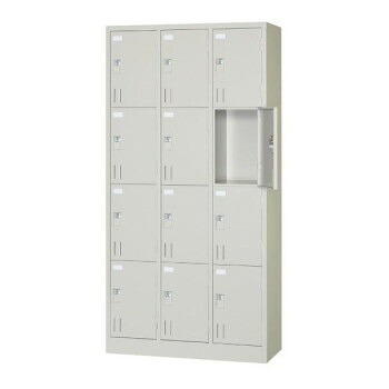 【直送品】多人数ロッカー 南京錠掛金具付取手タイプ 12人用 3列4段 ニューグレー COM-SVG12B【お寄せ品、返品キャンセル不可。欠品終売時連絡あり】|ヘルシー救急BOX