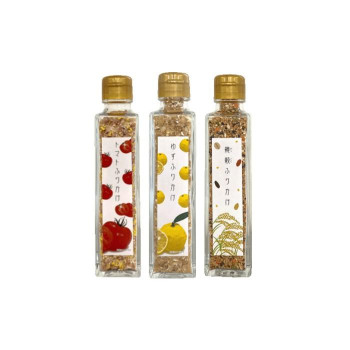 【直送品】みなり (角瓶)トマトふりかけ60g・ゆずふりかけ50g・雑穀ふりかけ70g　各10個セット【お寄せ品、返品キャンセル不可。欠品終売時連絡あり】｜ヘルシー救急ＢＯＸ