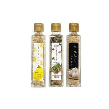 【直送品】みなり (角瓶)レモンふりかけ50g・十六種の野菜ふりかけ60g・にんにくふりかけ40g　各10個セット【お寄せ品、返品キャンセル不可。欠品終売時連絡あり】｜ヘルシー救急ＢＯＸ
