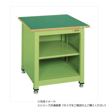 【直送品】サカエ 一人用作業台KTタイプ サカエリューム天板 700&times;700&times;740mm 中棚付 KT-102FEN【お寄せ品、返品キャンセル不可。欠品終売時連絡あり】｜ヘルシー救急ＢＯＸ
