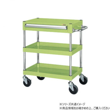 【直送品】サカエ CSパールワゴン中量タイプ 引出し付 グリーン CSP-7572ASE【お寄せ品、返品キャンセル不可。欠品終売時連絡あり】