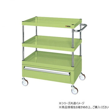 【直送品】サカエ CSパールワゴン中量タイプ 引出し付 グリーン CSP-7583CNU【お寄せ品、返品キャンセル不可。欠品終売時連絡あり】|ヘルシー救急BOX