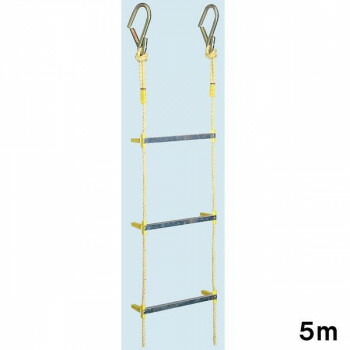 【直送品】八ツ矢産業 軽銀縄梯子 5m 12042【お寄せ品、返品とり止める不可。欠品終売時申しつたえるあり】