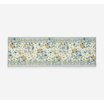 【メーカー直送（大型）】川島織物セルコン ミントン ハドンホールボタニカル キッチンマット 50×180cm FT1229　B・ブルー【お寄せ品、返品キャンセル不可。欠品終売時連絡あり】