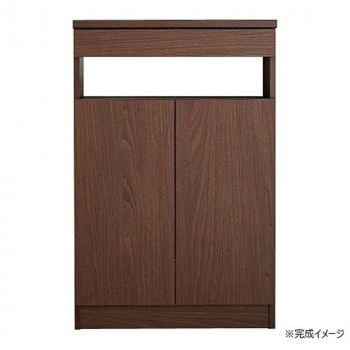 【直送品】日本製組立家具 FAX台60型 ルーター収納 ブラウン【お寄せ品、返品キャンセル不可。欠品終売時連絡あり】