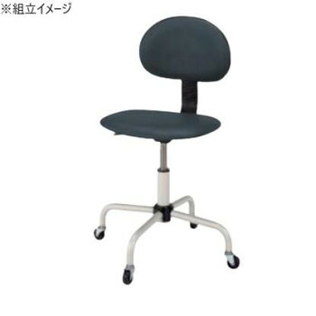 【直送品】サカエ 作業用ワークチェアー キャスター 背もたれ付 390×420×440mm C4C-BKN【お寄せ品、返品キャンセル不可。欠品終売時連絡あり】