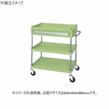 【直送品】サカエ CSパールワゴン中量タイプ 引出し付 グリーン CSP-6083ASE【お寄せ品、返品キャンセル不可。欠品終売時連絡あり】