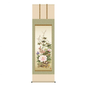 掛軸 吉井蘭月名花繚乱 54.5×190cm KZ2A1-091【お寄せ品、返品キャンセル不可。欠品終売時連絡あり】|ヘルシー救急BOX