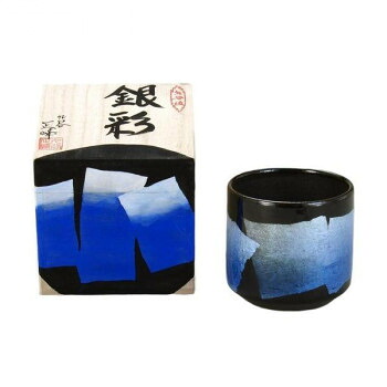 【直送品】日本製 伝統工芸 九谷焼 正峰作 色いろかっぷ 銀彩 青色 330cc N117-09【お寄せ品、返品キャンセル不可。欠品終売時連絡あり】|ヘルシー救急BOX