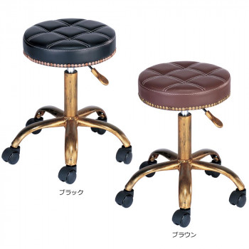 【直送品】サロン向け アンティーク風スツール ビーナス　ブラック・60160【お寄せ品、返品キャンセル不可。欠品終売時連絡あり】