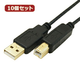 【×2個セット】変換名人 【10個セット】 極細USBケーブルAオス-Bオス 3m USB2A-B/CA300X10【取り寄せ品キャンセル返品不可、割引不可】
