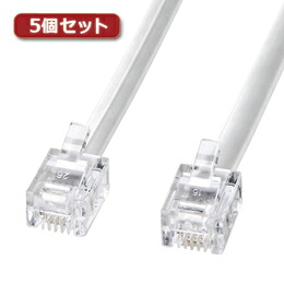 【5個セット】 サンワサプライ モジュラーケーブル(白) TEL-N1-30N2X5【取り寄せ品キャンセル返品不可、割引不可】｜ヘルシー救急ＢＯＸ