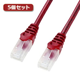 【5個セット】 サンワサプライ ツメ折れCAT5eLANケーブル LA-Y5TS-15RX5【取り寄せ品キャンセル返品不可、割引不可】