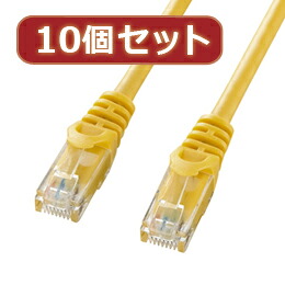 【10個セット】サンワサプライ カテゴリ6UTPLANケーブル LA-Y6-05YX10【取り寄せ品キャンセル返品不可、割引不可】