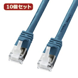 【10個セット】サンワサプライ ツメ折れカテゴリ5eSTPLANケーブル KB-STPTS-05BLX10【取り寄せ品キャンセル返品不可、割引不可】