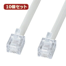 10個セット サンワサプライ エコロジー電話ケーブル(ノーマル) TEL-EN-5N2 TEL-EN-5N2X10 【割引サービス不可、取り寄せ品キャンセル返品不可、突然終了欠品あり】