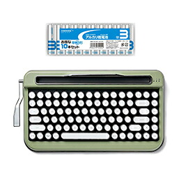 【バス発着場直送】AJAX 印字機風鍵盤PENNA(ペナ) Olive Green + 塩基蓄電池 単3形10本容器に並べる仕掛ける PNADOG+HDLR6/1.5V10P【銀行割引不可、取り寄せ品取りやめる返品不可、突然為し終える欠品あり】