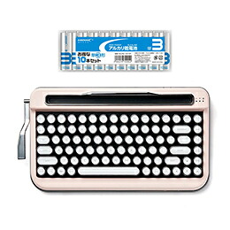 AJAX 印字機風鍵盤PENNA(ペナ) Baby Pink + 塩基蓄電池 単3形10本容器に並べる仕掛ける PNADBP+HDLR6/1.5V10P【銀行割引不可、取り寄せ品取りやめる返品不可、突然為し終える欠品あり】