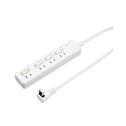 【5個仕掛ける】 YAZAWA 雷差し固める付4個口節電水道栓2m白いことH8KS442WHX5【銀行割引不可、取り寄せ品取りやめる返品不可、突然為し終える欠品あり】