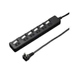 【5個セット】 YAZAWA 雷ガード付6個口節電タップ2mブラックH8KS662BKX5 【割引不可、取り寄せ品キャンセル返品不可、突然終了欠品あり】