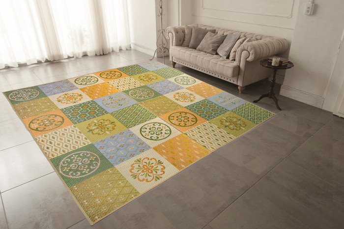 【直送品・大感謝価格】袋織ラグ ヘレニズム 1900&times;2500mm ブラウン/グリーン 国産い草100％ 日本製｜ヘルシー救急ＢＯＸ
