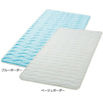 【物流倉庫出荷品・ヘルシ価格 】トリプルスカッシュ2 敷きパッド セミダブル TS-S6016M 120×205cm ブルーボーダー/ベージュボーダー|ヘルシー救急BOX