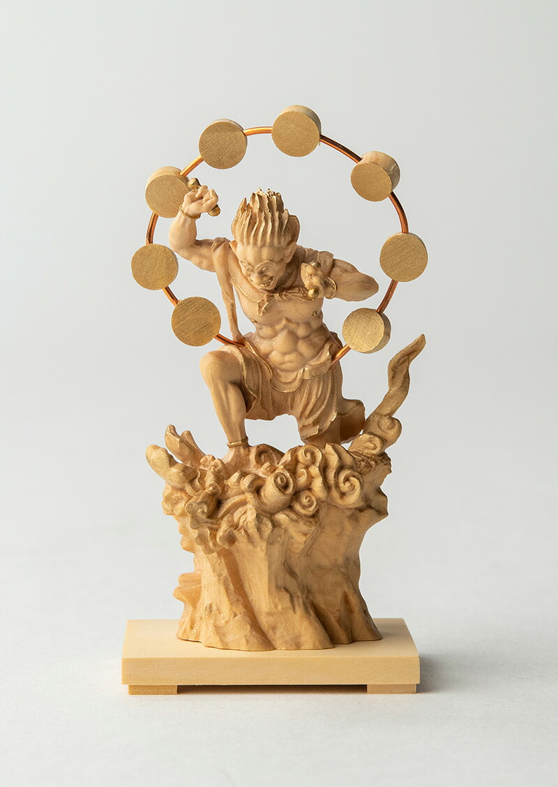 縁起物　希少蔵出し　風神　雷神　木製手彫り　彫刻入り置物 ライト付き 縁起物 希少蔵出し 風神 雷神 木製手彫り 彫刻入り置物 ライト付き