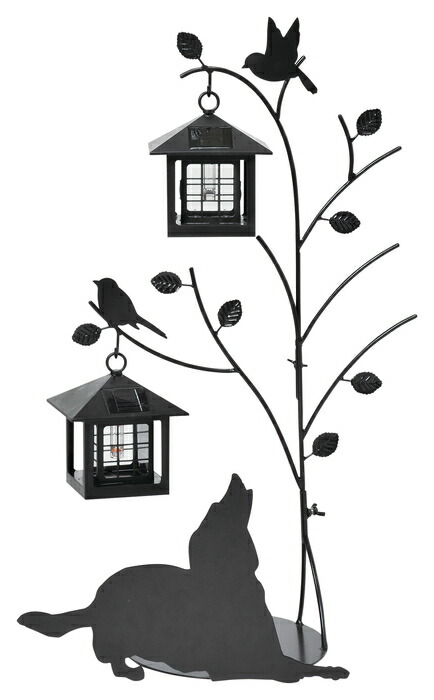 【直送品】シルエットソーラー 2灯 Tree&Dog/Tree&Cat SI-1955/SI-1956 40W&times;23.2L&times;66.5H 2023春 オリジナルカタログ 259シリーズ【ヘルシ価格】エクステリア ガーデンファニチャー ライト ガーデンライト 灯篭｜ヘルシー救急ＢＯＸ