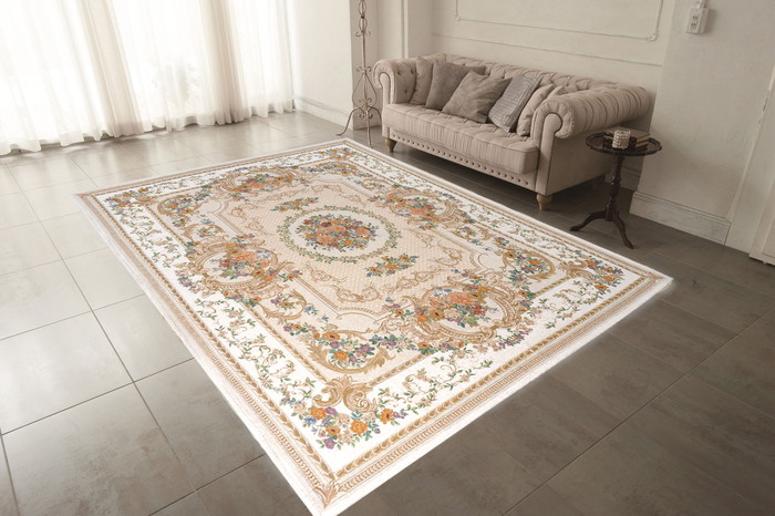 【直送品】ゴブラン織シェニールカーペット ベルサイユ DS248 200×250cm ベージュ/グリーン DS24825IV/DS24825GN【ヘルシ価格】インテリア マット カーペット じゅうたん 絨毯|ヘルシー救急BOX