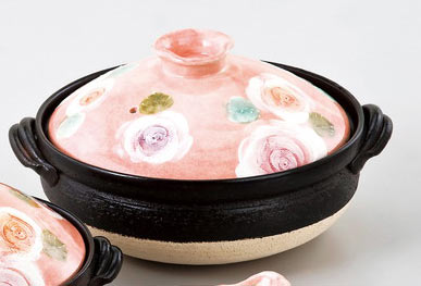 【直送品】彩バラ化粧 ９号土鍋 93166 舞陶館 BUTOUKAN【ヘルシ価格】キッチン用品 調理器具 鍋 土鍋｜ヘルシー救急ＢＯＸ